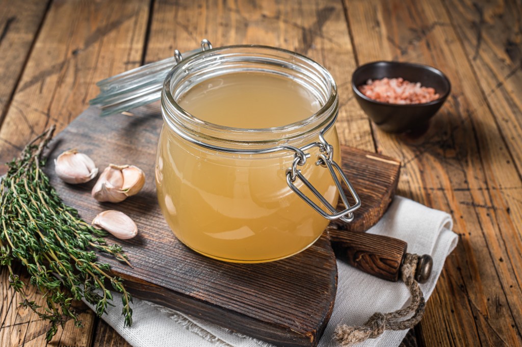Bone broth in a jar