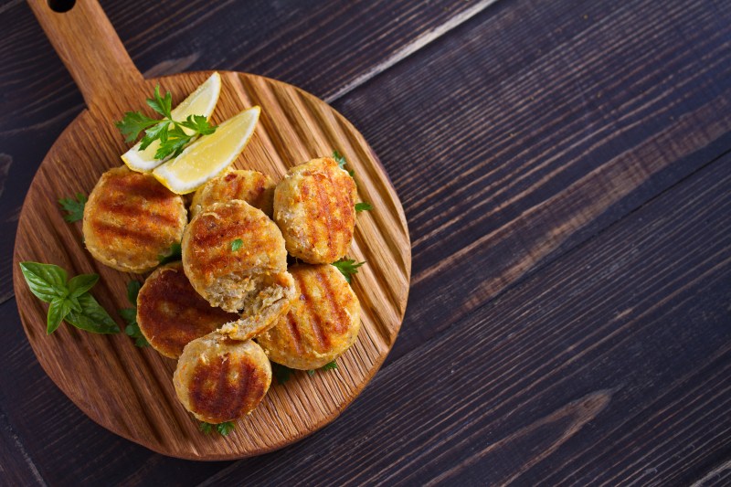 Fish patties on a platter