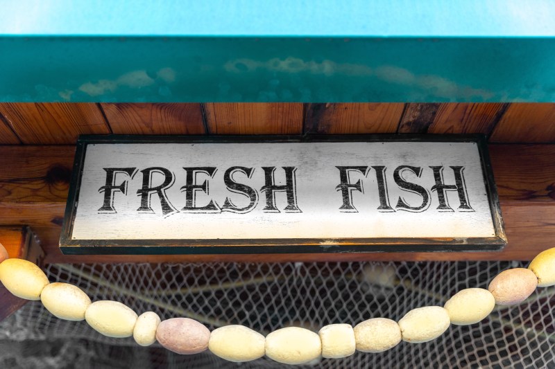 Fresh fish market sign