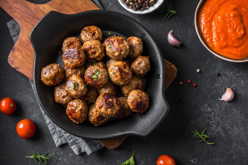 Meatballs in a pan