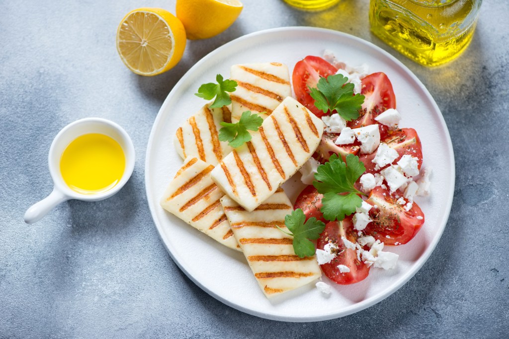 Halloumi and feta sheep cheese