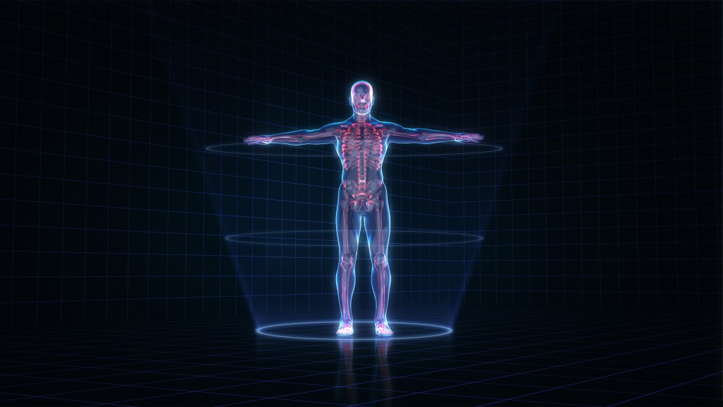Human body hologram illustration
