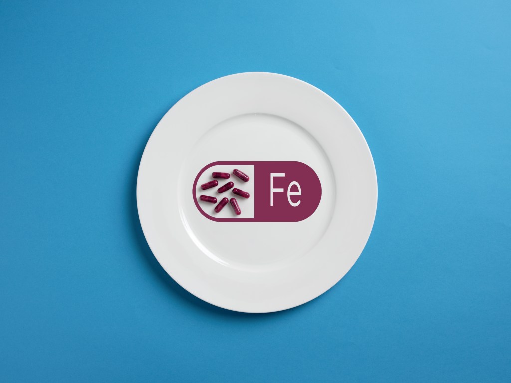 Plate with iron pills