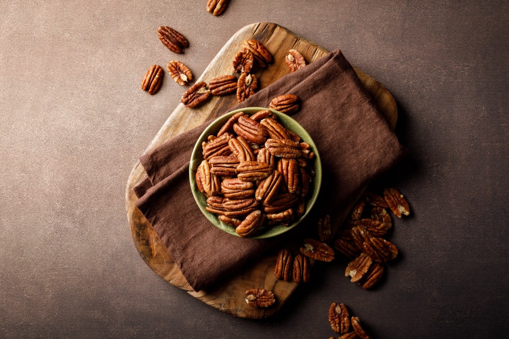 Fresh pecans in a bowl