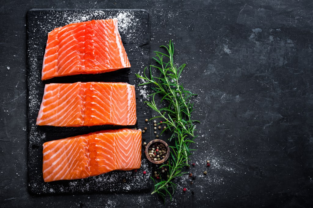 Raw wild-caught Atlantic salmon