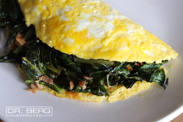 Southern Omelette with Collard Greens and Bacon