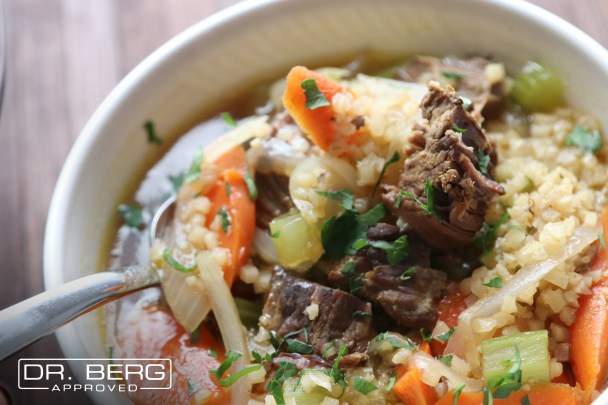 Keto Beef and Cauliflower Rice Soup