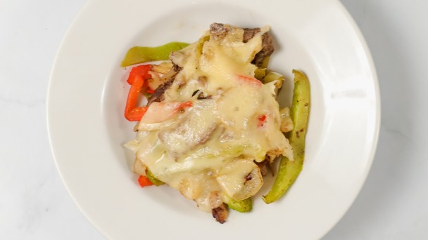 Keto Philly Cheesesteak Casserole