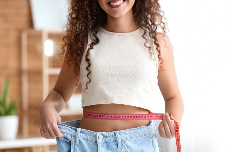 Woman with loose pants